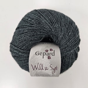 WILD & SOFT Gepard Garn - Tussah Seide und Merino Wolle Garn - Weiches Garn - Fingering Garn - 240 Meter pro 50 Gramm