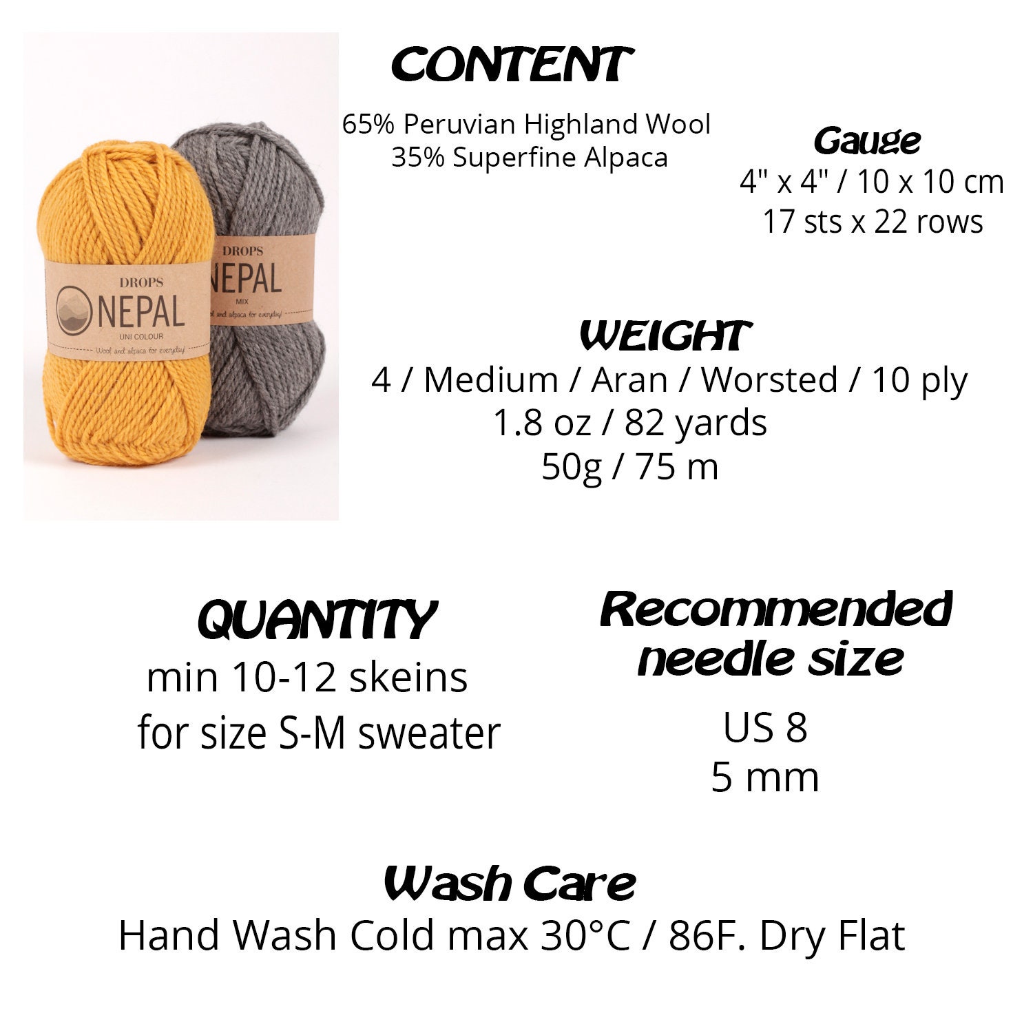 DROPS Nepal Wool Yarn Knitting Yarn Aran Weight Yarn Etsy Canada