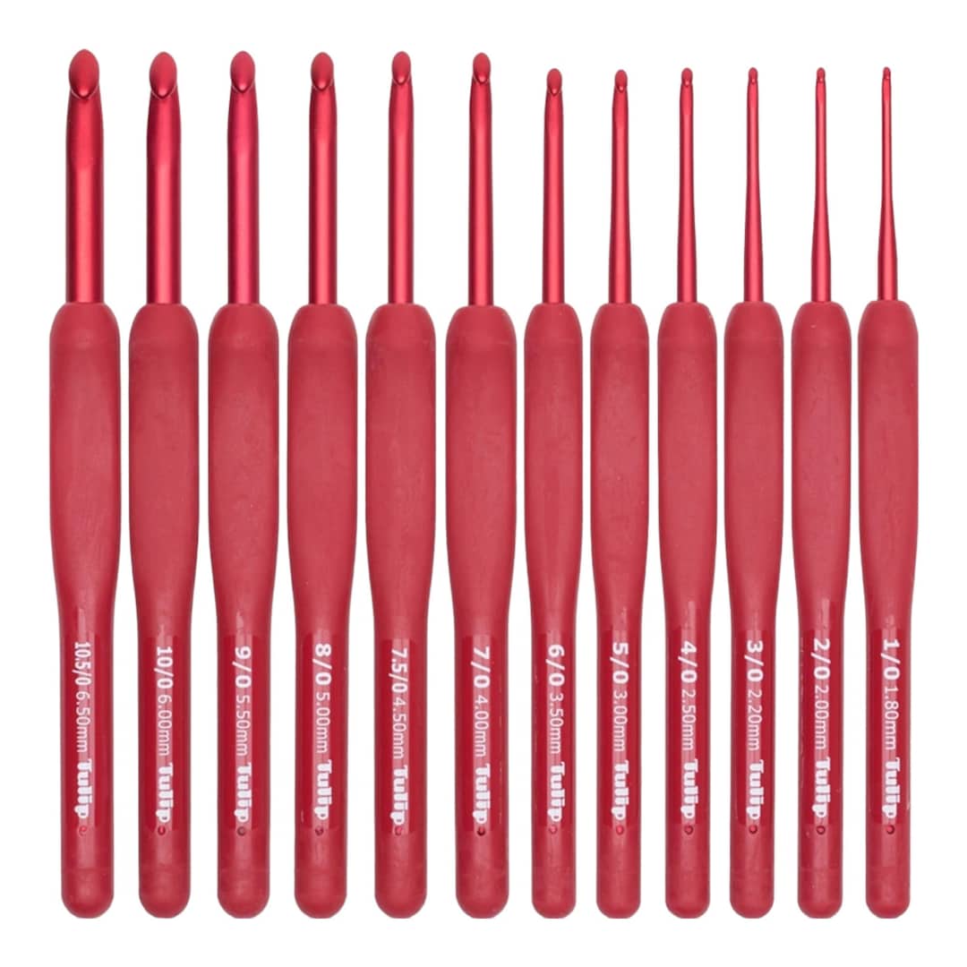 Tulip Etimo Red Individual Crochet Hooks Ergonomic Crochet Hooks Soft