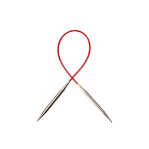 Chiaogoo レッドレース ステンレススチール固定式輪編み針: 40 cm (16'') ～ 80 cm (32'')