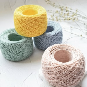 Lithuanian LINEN lace weight yarn, Summer yarn in 50 g (1.8 oz) balls, linen yarn