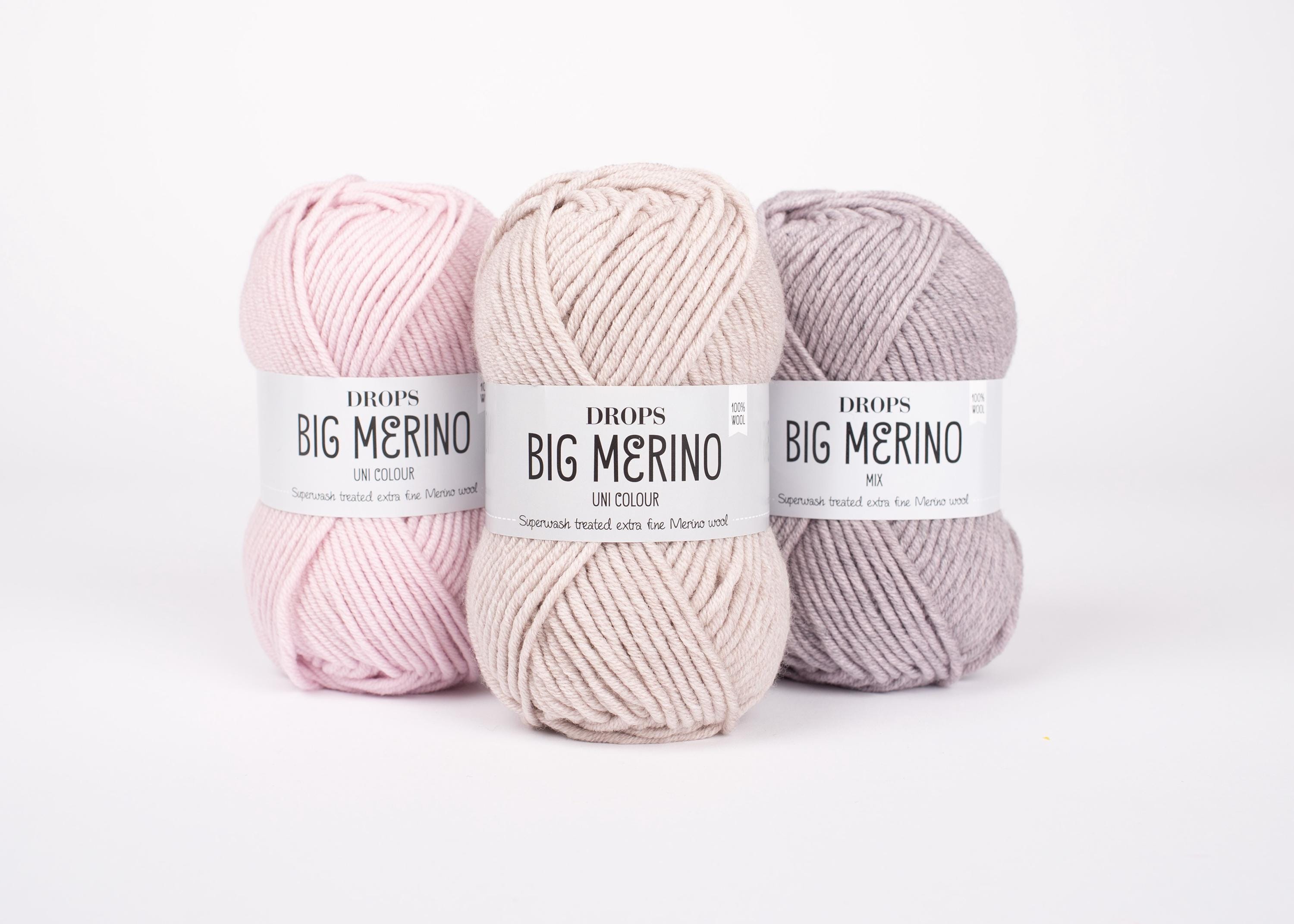 DROPS Big Merino - Fio de lã merino - Fio Superwash - Fio 100 lãs - Lã macia - Fio Drops - Fio penteado - Fio Aran - Fio para tricô