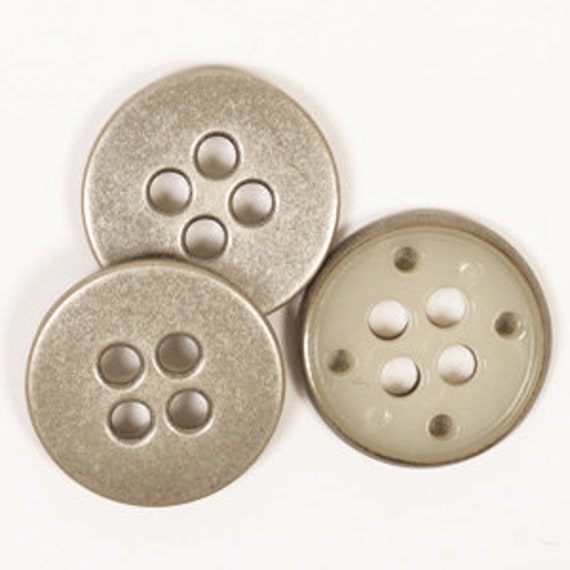 Metal Buttons Round Steel Buttons 0.9 in 23 Mm Four Holes Buttons