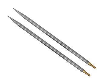 Agujas de tejer intercambiables afiladas Hiyahiya de 5'' - Puntas de aguja de acero inoxidable para tejer - Puntas intercambiables para agujas circulares
