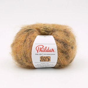 Filato Mohair - Filato per Maglieria Phildar LEO - Filato peso Aran con stampa alla moda - Filato con stampa leopardata - Filato fantasia