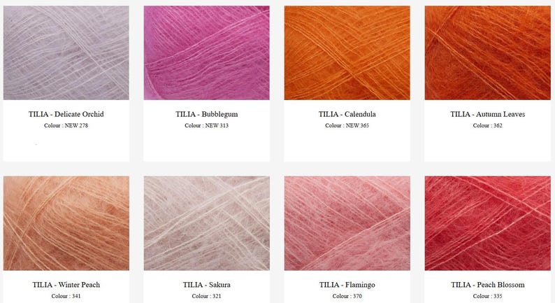 Hilo de encaje de seda Filcolana TILIA Kid Mohair, 25 g, 230 yardas imagen 4