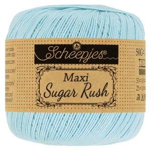 Hilo de algodón para crochet, hilo de algodón mercerizado scheepjes maxi sugar rush, hilo de crochet tamaño 10 para hacer encaje, 50 gramos bolas 280 m imagen 9