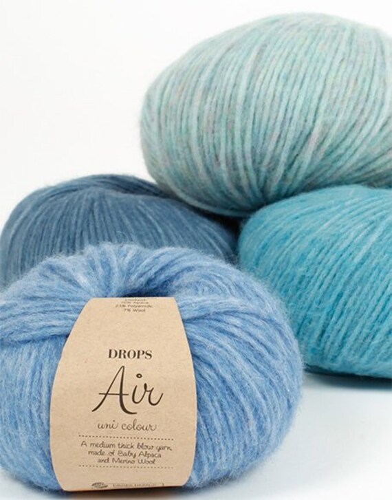 DROPS Air Knitting yarn Aran yarn Worsted yarn Drops yarn Etsy