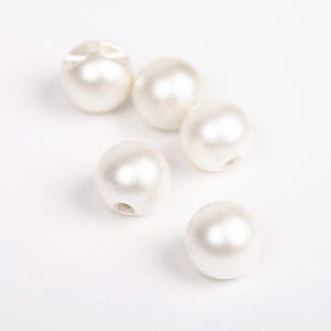 Pearl ball shaped buttons 12 mm - White buttons pearl - Buttons for clothing - Buttons for crafts - Faux pearl buttons | Quantity 1 piece