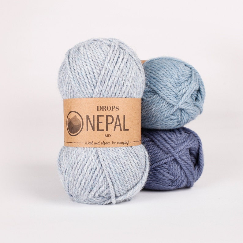 DROPS NEPAL Wollgarn Strickgarn Weiches Garn Warmes Garn Winter Strickgarn Kammgarn Wolle Bild 9