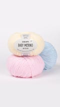 Superwash merino wool drops baby merino sport weight yarn product logo