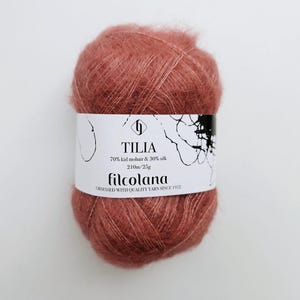Hilo de encaje de seda Filcolana TILIA Kid Mohair, 25 g, 230 yardas imagen 2
