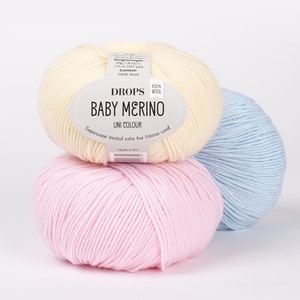 Superwash merino wool DROPS Baby Merino sport weight yarn