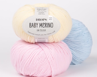 Lana merino superlavada DROPS Baby Merino hilo de peso deportivo