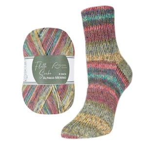 Sockenwolle Alpaka-Merino Kollektion 100 g 420 m, Rellana Alpaka-Mischgarn, Sockenwolle Superwash, Sockenwolle Fingeringweight, Farbverlaufsgarn