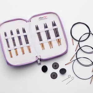 KnitPro Cubics J&#39;adore 3.5 in Interchangeable knitting wooden needles set - Size US 6 - US 11 (Size 4 mm - 8 mm)