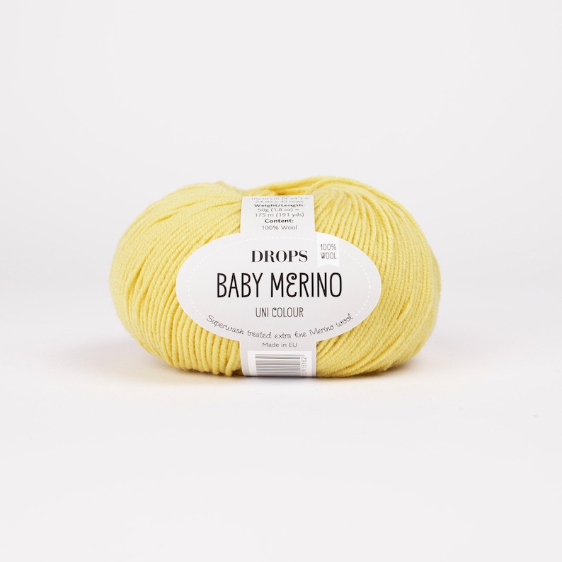 Superwash Merino Wool Drops BABY MERINO Fingering Weight Yarn 50g 191 Yards image 12