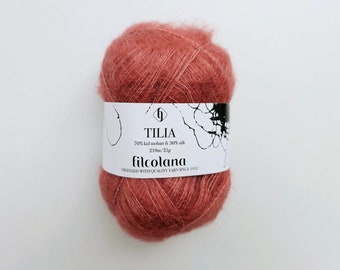 Filcolana TILIA Mohair yarn, Kid mohair and silk lace yarn, Mohair yarn for knitting 25 g - 210 m