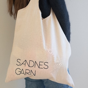 Tote bag SANDNES GARN - Knitting project bag - Crochet project bag - Yarn tote bag - Project storage bag - Travel knitting bag