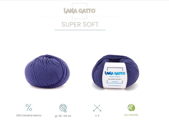 Lana Gatto SUPER SOFT Merino Wool Yarn Dk/light Worsted Weight Yarn 50g 125  M Soft Wool Yarn Yarn for Babies 