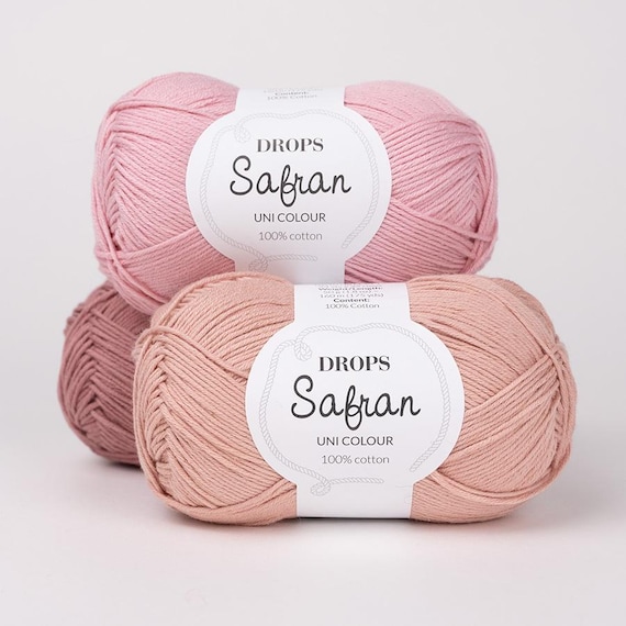 DROPS SAFRAN 100% Egyptian Cotton Yarn, Soft & Durable Knitting Crochet Yarn, Amigurumi