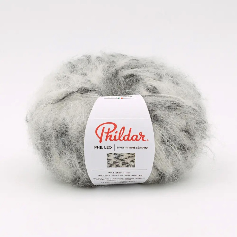 Mohair Yarn - Knitting Yarn Phildar LEO - Trendy Print Aran Weight Yarn ...