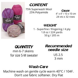 Wool blend sock yarn Superwash yarn Fingering yarn Knitting wool yarn Socks yarn Drops Fabel Yarns wool Gradient yarn image 3
