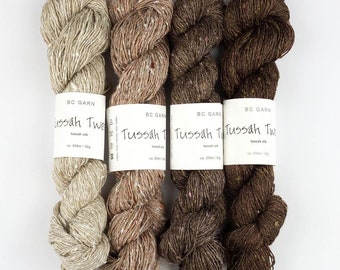 Tussah silk yarn for knitting BC Garn TUSSAH TWEED yarn 50 g 273 yards (250 m) Sock weight yarn