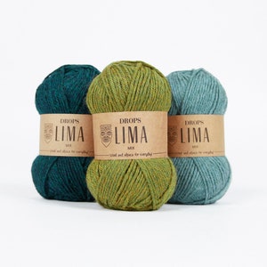 Wool yarn Knitting yarn Yarn worsted DK yarn Alpaca yarn DROPS Lima Winter yarn Knitting wool yarn Garnstudio yarn Crochet imagem 8