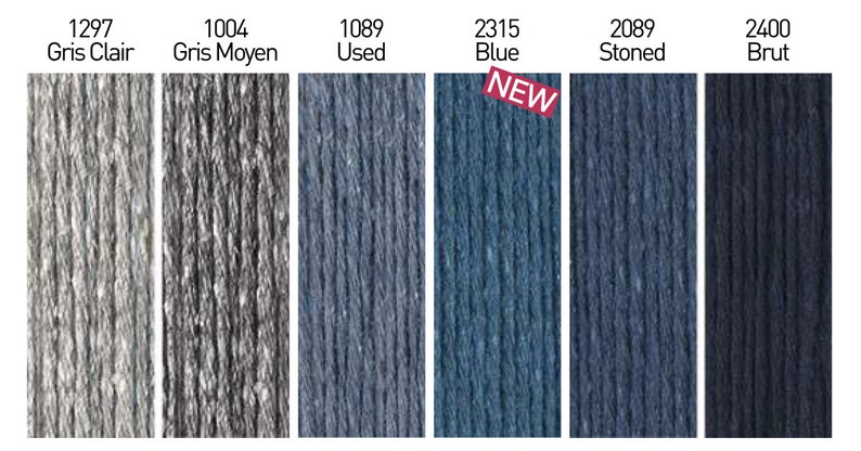 Fil recyclé, fil de coton Phildar ECOJEAN, fil de jeans, fil de laine peignée léger DK, coton doux à tricoter ou au crochet image 5