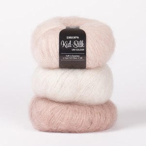 Mohairgarn, Kid Mohair, DROPS Kid-Silk, , Mohair Seidengarn, Strickgarn, Garn zum Stricken, Wollgarn, Super Kid Mohair Bild 1