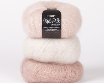 Mohair yarn, Kid mohair, DROPS Kid-Silk, Lace yarn, Mohair silk yarn, Knitting yarn, Yarn for knitting, Wool yarn, Super kid mohair,