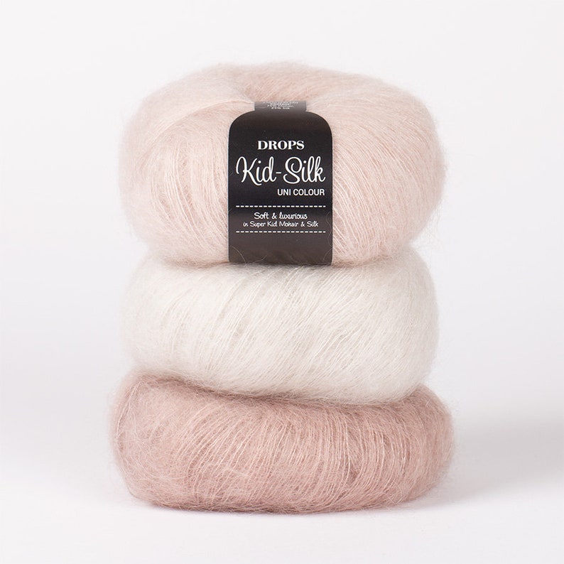 Mohair yarn, Kid mohair, DROPS Kid-Silk, Lace yarn, Mohair silk yarn, Knitting yarn, Yarn for knitting, Wool yarn, Super kid mohair, image 1