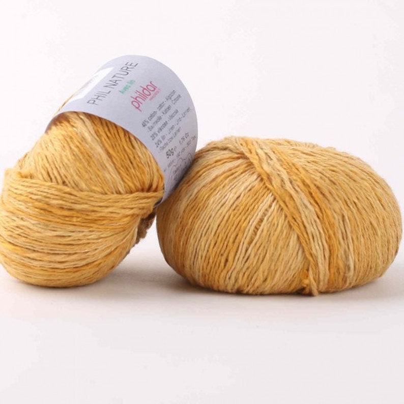 Cotton viscose and linen yarn PHILDAR NATURE 50 g 1.76 oz Etsy