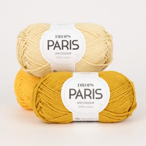 DROPS Paris 100% Cotton Aran Weight Yarn, Soft Natural Crochet  Yarn - 50g 82 Yards