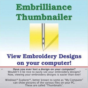 EMBRILLIANCE Thumbnailer - Embroidery Design Software for MAC & Windows, Embroidery Software