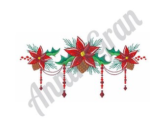christmas poinsettia border machine embroidery design poinsettia border pattern christmas border design christmas decoration pattern