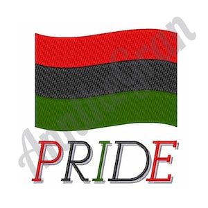 African American Flag Pattern. Pan-African Flag Embroidery. Machine Embroidery Design. UNIA Flag Design. Black Liberation Flag. Pride Design