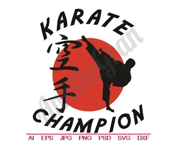 Karate Kick Champion Svg Dxf Eps Png Jpg Vector Art Etsy