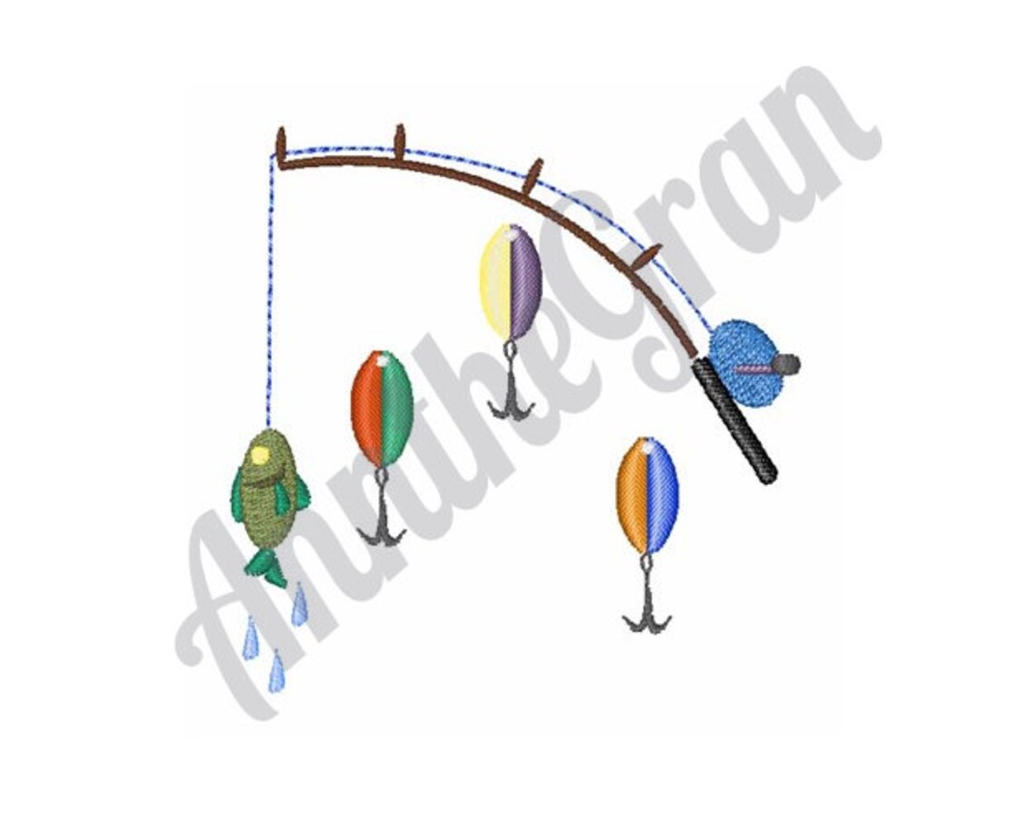 Fishing Lures Embroidery Design. Machine Embroidery Design. Etsy