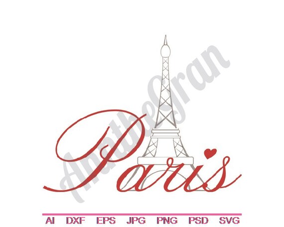 Paris Eiffel Tower Svg Dxf Eps Png Jpg Vector Art Etsy