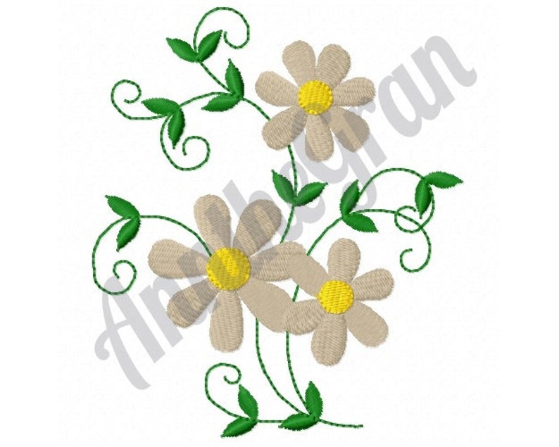 Daisy Flowers Embroidery Design. Machine Embroidery Design. Etsy