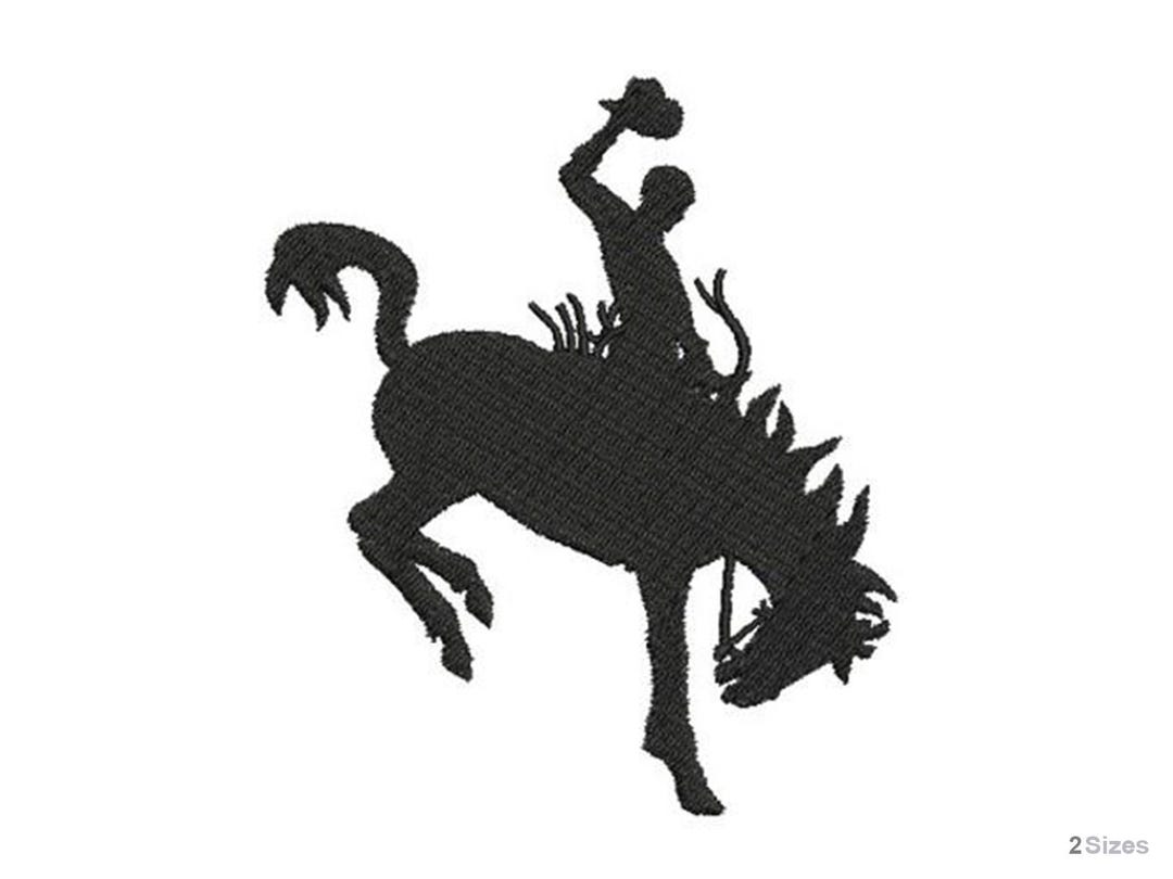 Machine Embroidery Rodeo Bronco & Rodeo Cowboy Silhouette - Machine Embroidery Design - 2 Sizes ...