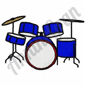Drum Set - Machine Embroidery Design. Drum Kit Embroidery Pattern. Musical Instrument Embroidery Design. Trap Set Embroidery Design