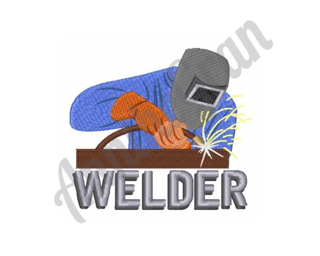 Welder Embroidery Design. Machine Embroidery Design. Occupational Pattern. Welding Embroidery
