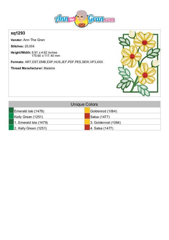 Rectangle Floral Frame Embroidery Pattern - Machine Embroidery Design ...