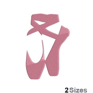 Ballerina Slippers - Machine Embroidery Design - 2 Sizes, Ballet Pointe Shoes Embroidery Design, Ballet Dancer Shoes Embroidery Pattern
