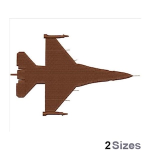 Silhouette di aereo da caccia - Disegno per ricamo a macchina - 2 dimensioni, disegno per ricamo di aereo militare