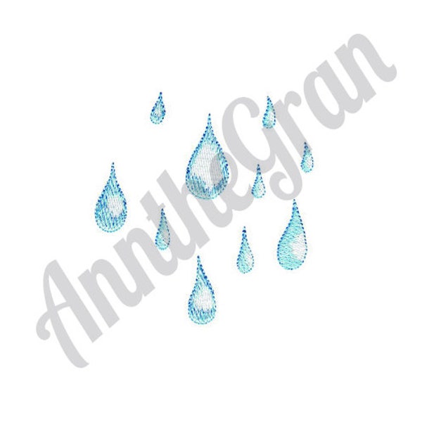 Rain Drops Embroidery Design. Machine Embroidery Design. Rain Drop Pattern. Raining Embroidery Design. Raining Pattern