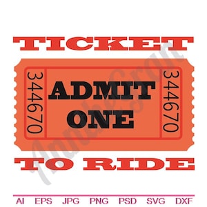 Admit One Cut File, Kino, Theater SVG
